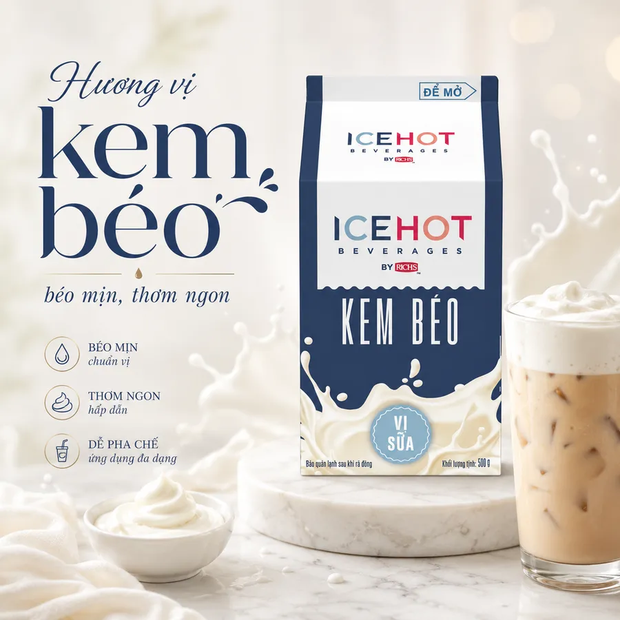 Kem béo vị sữa ICE HOT RICH
